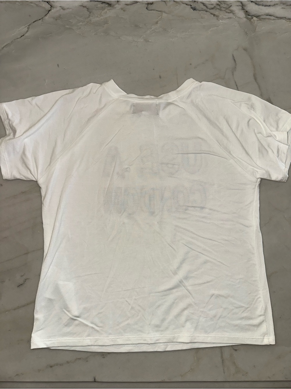 O mighty White Statement Tee with Black sequin Text - Picture 4 of 4